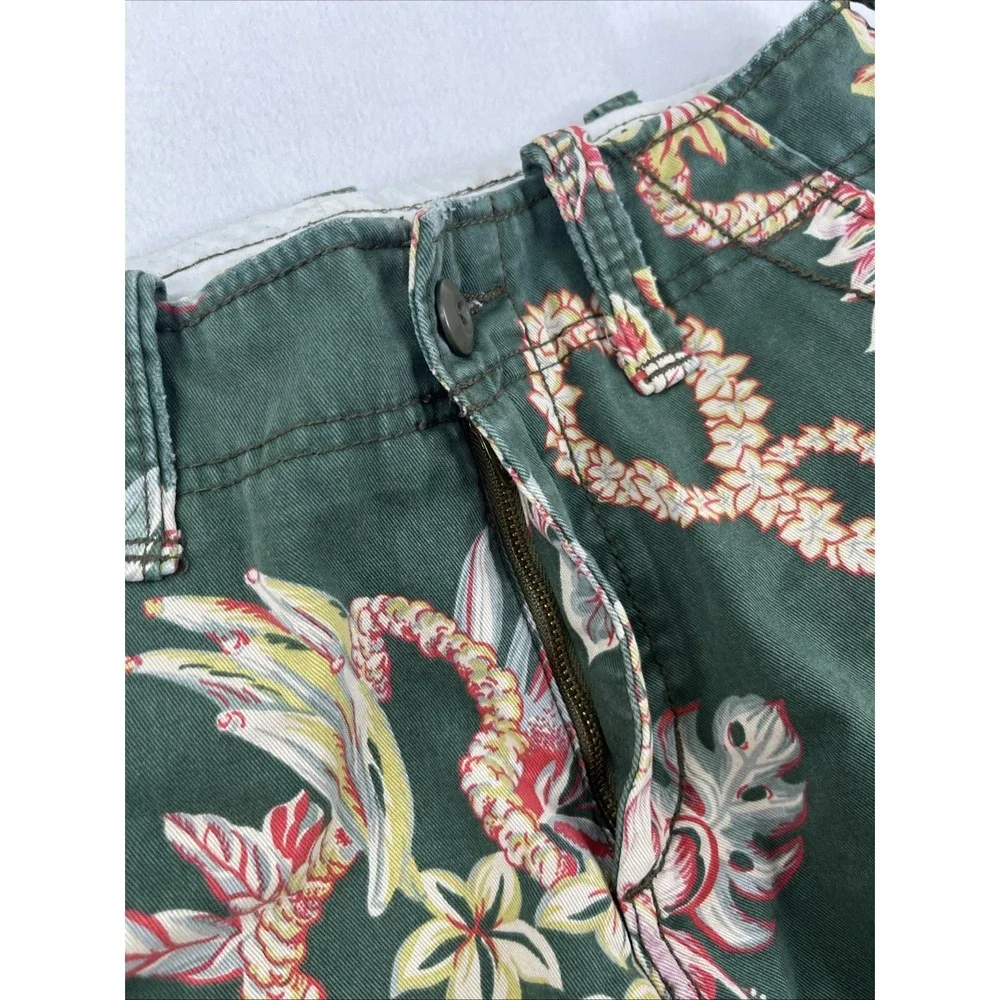 VTG Denim & Supply Ralph Lauren Cargo Shorts Mens Size 30 Green Floral Hawaiian - Picture 4 of 7